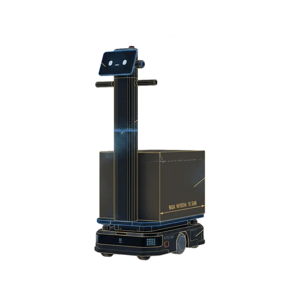Priemyselný robot AMR T 300 s variabilným nákladom s opciou dopravníka a ťahania platformy